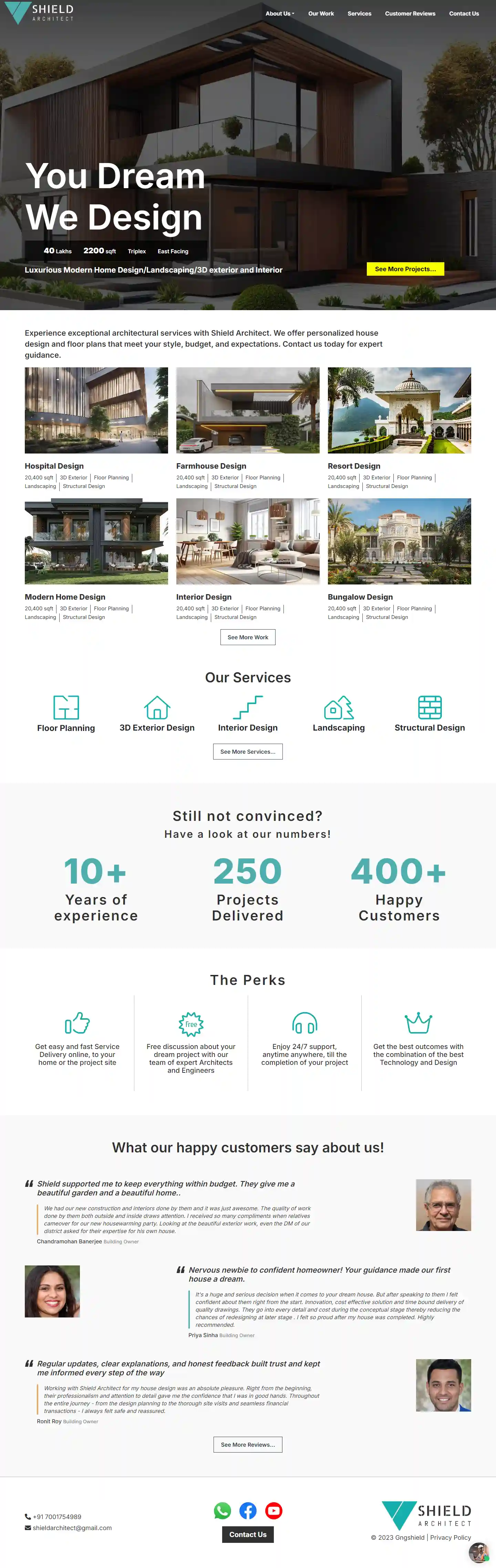 Professional website project showcase