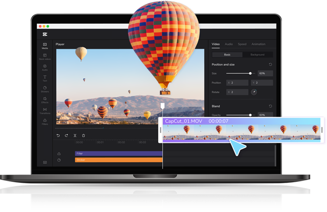 Video editing timeline screenshot